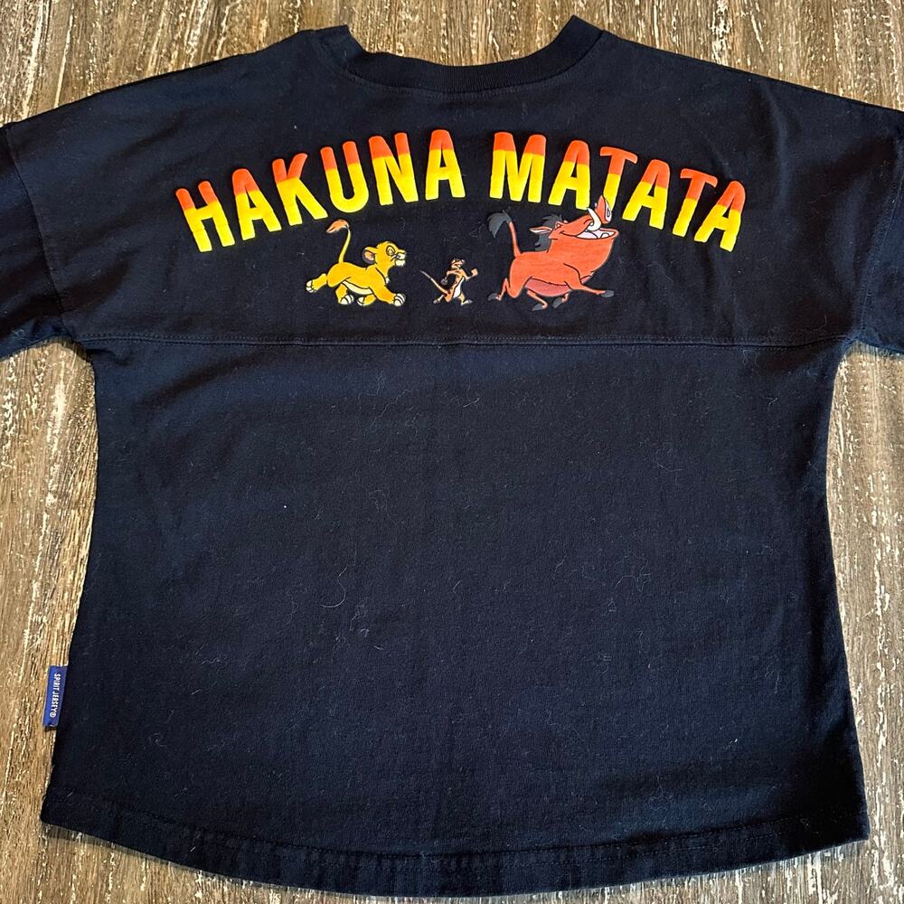 Disney Parks Spirit Jersey Lion King Long Sleeve Tee Hakuna Matata Black Youth L